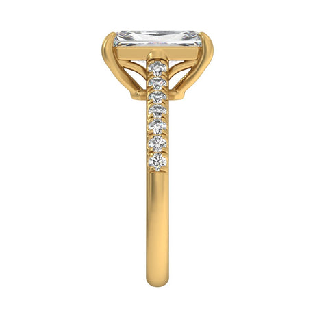 14K Yellow Gold 11x5.5 mm Radiant 2 1/3 CTW Lab-Grown Diamond Engagement Ring