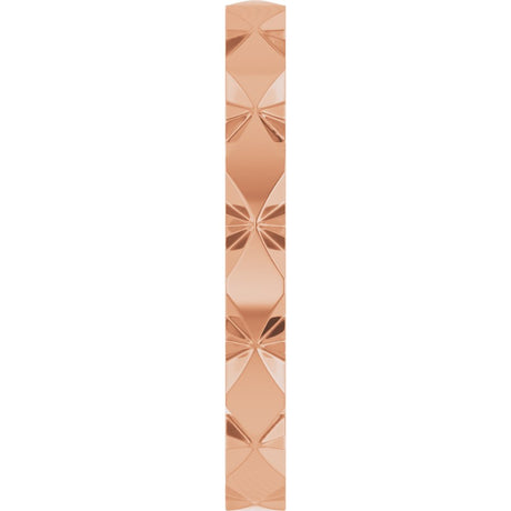 18K Rose Gold 2.5 mm Diamond Faceted Band Size 6