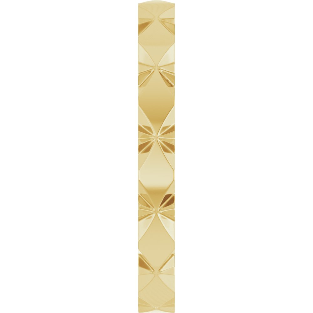 14K Yellow Gold 2.5 mm Diamond Faceted Band Size 4