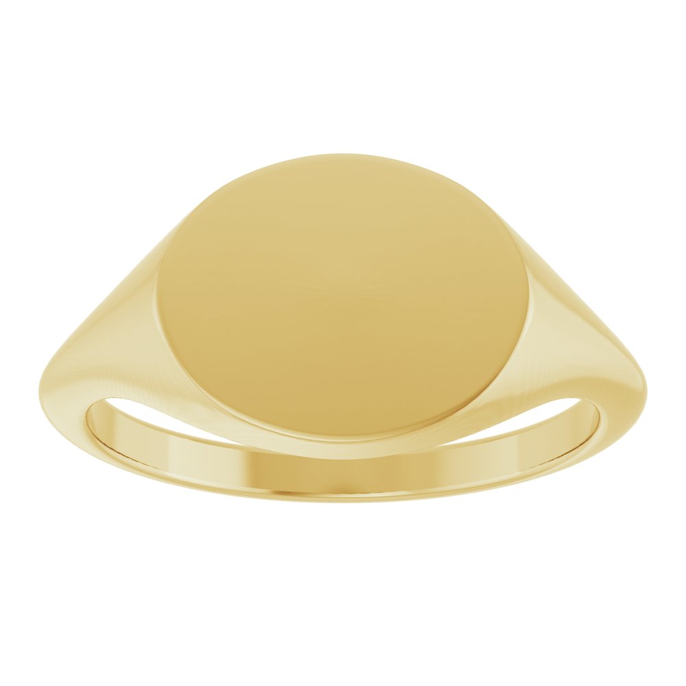 14K Yellow Gold Oval Signet Ring