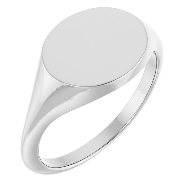 Sterling Silver Oval Signet Ring
