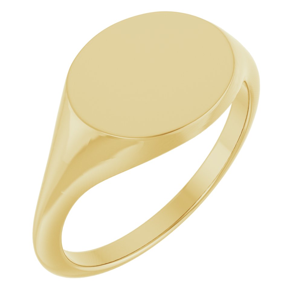 14K Yellow Gold Oval Signet Ring