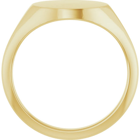 14K Yellow Gold Oval Signet Ring
