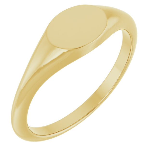 14K Yellow Gold Oval Signet Ring