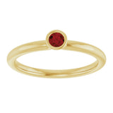 14K Yellow Gold Natural Mozambique Garnet Stackable Ring