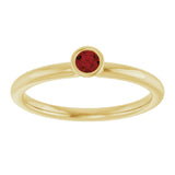 14K Yellow Gold Natural Mozambique Garnet Stackable Ring