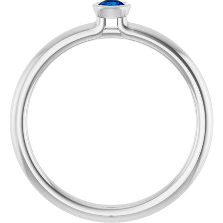 Sterling Silver Natural Blue Sapphire Stackable Ring