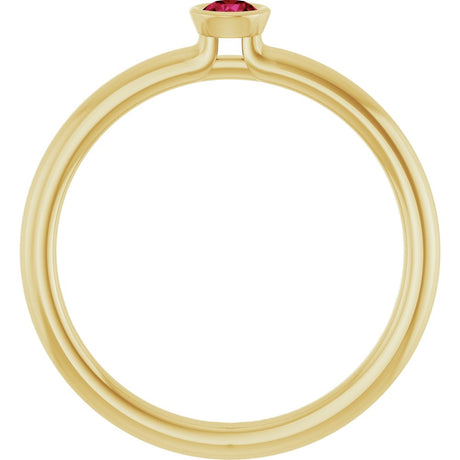 14K Yellow Gold Natural Ruby Stackable Ring