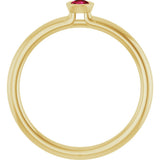14K Yellow Gold Natural Ruby Stackable Ring