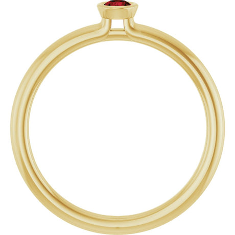 14K Yellow Gold Natural Mozambique Garnet Stackable Ring