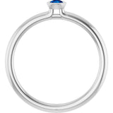 Sterling Silver Natural Blue Sapphire Stackable Ring