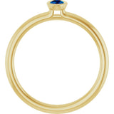 14K Yellow Gold Lab-Grown Blue Sapphire Stackable Ring