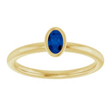 14K Yellow Gold Lab-Grown Blue Sapphire Stackable Ring