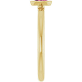14K Yellow Gold Natural Pink Tourmaline Stackable Ring