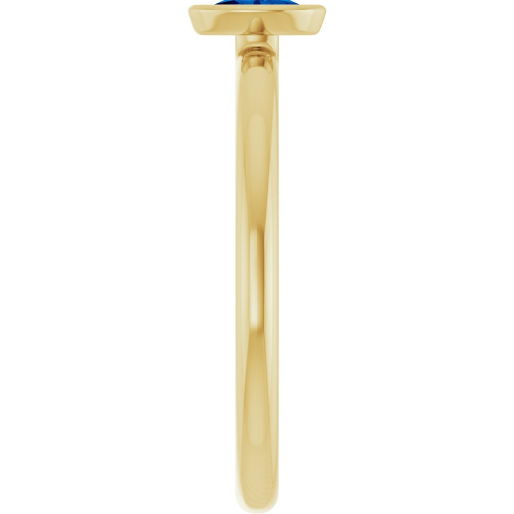 14K Yellow Gold Lab-Grown Blue Sapphire Stackable Ring