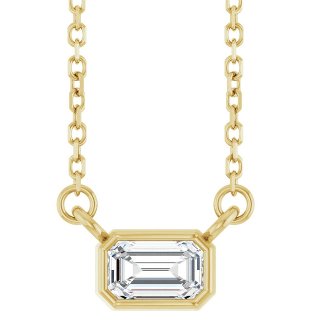 14K Yellow Gold 1/3 CT Lab-Grown Diamond 18" Necklace 