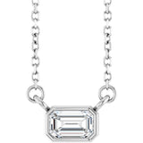 Sterling Silver 1/3 CT Lab-Grown Diamond 18" Necklace 