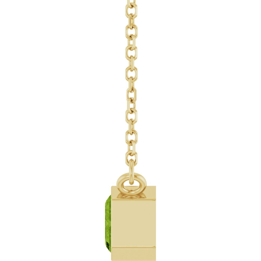 14K Yellow Gold Natural Peridot 18" Necklace 