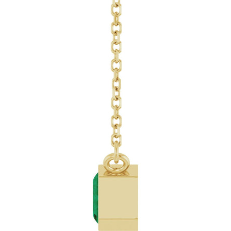 14K Yellow Gold Lab-Grown Emerald 18" Necklace 