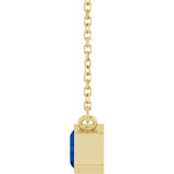 14K Yellow Gold Lab-Grown Blue Sapphire 18" Necklace 