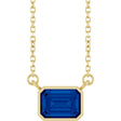 14K Yellow Gold Lab-Grown Blue Sapphire 18" Necklace 