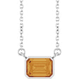 Sterling Silver Natural Citrine 18" Necklace 