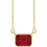 14K Yellow Gold Lab-Grown Ruby 18" Necklace 