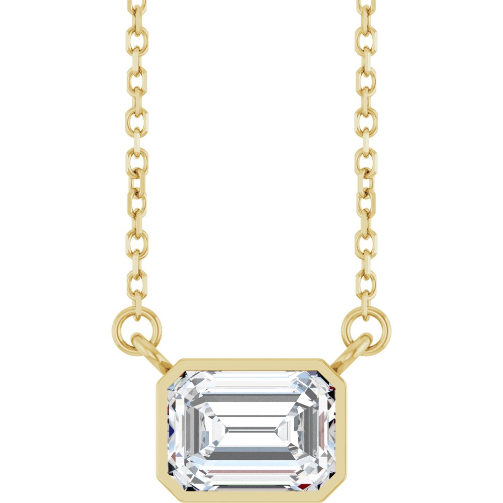 14K Yellow Gold 1 1/8 CT Lab-Grown Diamond 18" Necklace