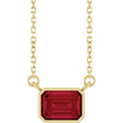 14K Yellow Gold Lab-Grown Ruby 18" Necklace 