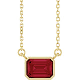 14K Yellow Gold Lab-Grown Ruby 18" Necklace 