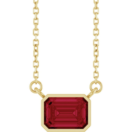 14K Yellow Gold Lab-Grown Ruby 18" Necklace 