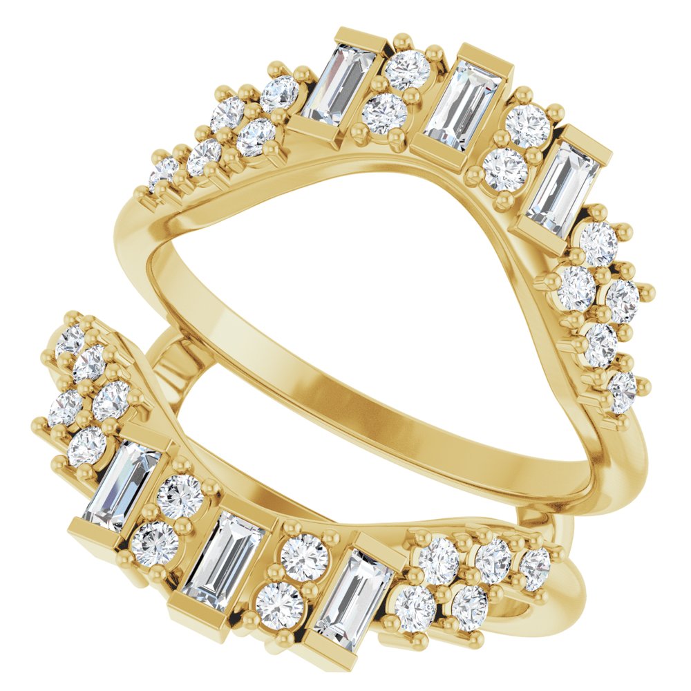 14K Yellow Gold 5/8 CTW Natural Diamond Ring Guard