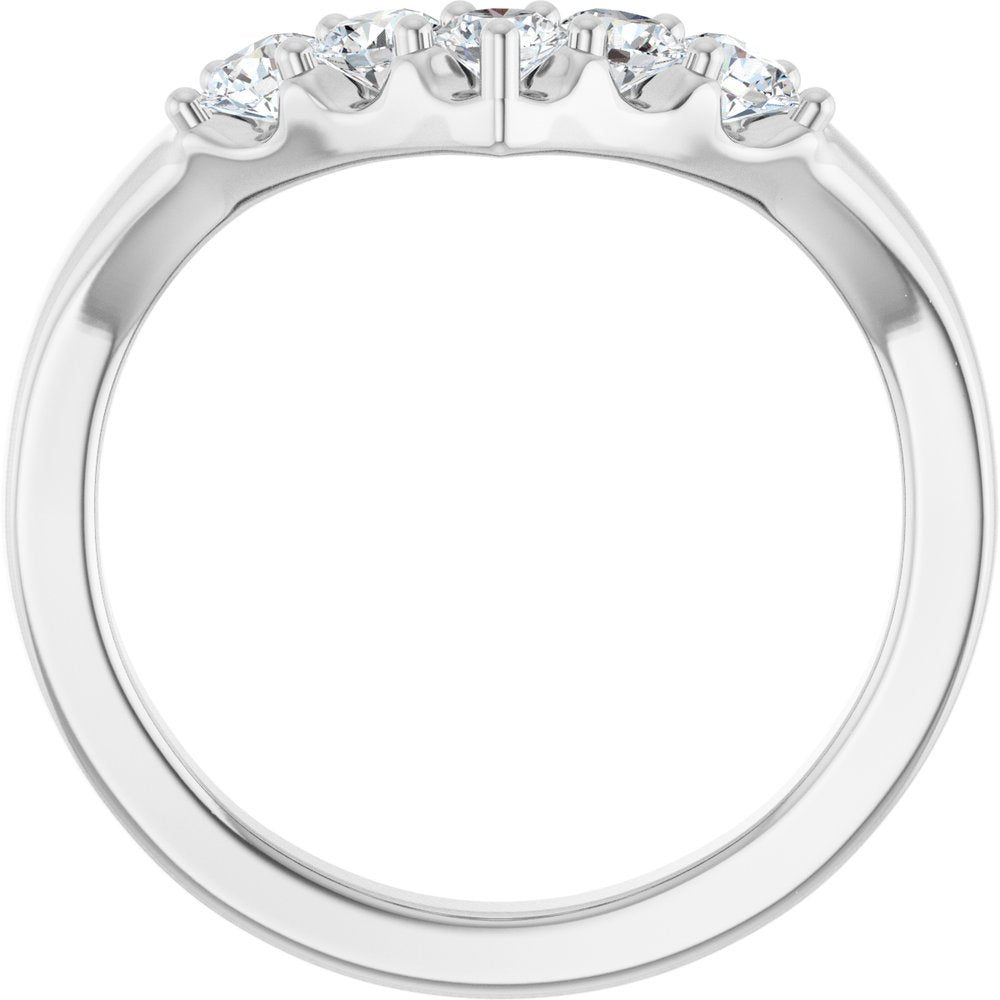 14K White Gold 1/2 CTW Natural Diamond Contour Band