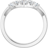 14K White Gold 1/2 CTW Natural Diamond Contour Band