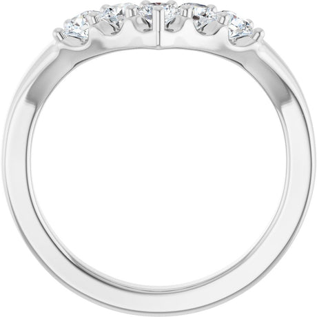 14K White Gold 1/2 CTW Natural Diamond Contour Band