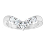 14K White Gold 1/2 CTW Natural Diamond Contour Band