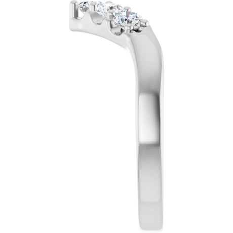 14K White Gold 1/2 CTW Natural Diamond Contour Band