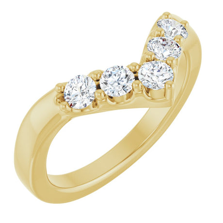 14K Yellow Gold 1/2 CTW Lab-Grown Diamond Contour Band