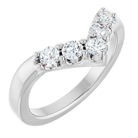 14K White Gold 1/2 CTW Natural Diamond Contour Band