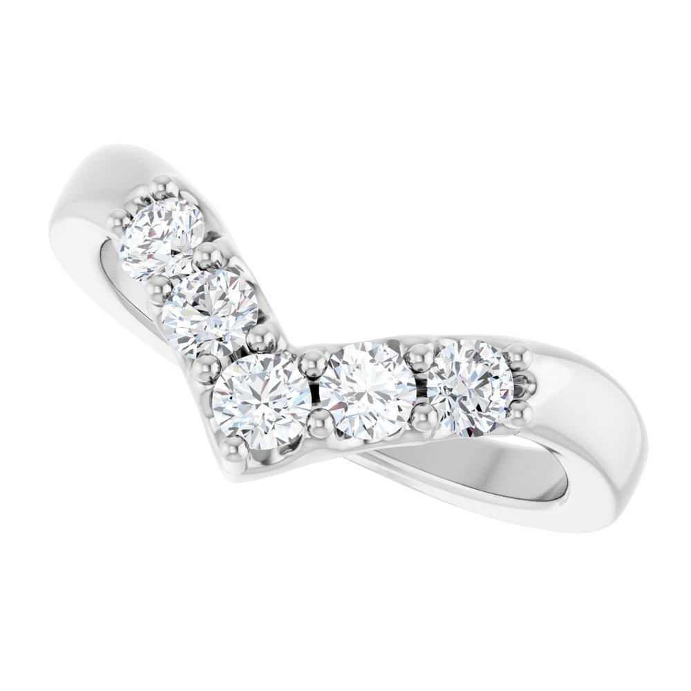 14K White Gold 1/2 CTW Natural Diamond Contour Band