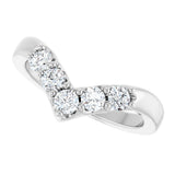 14K White Gold 1/2 CTW Natural Diamond Contour Band