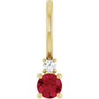14K Yellow Gold Lab-Grown Ruby & .02 CT Natural Diamond Charm/Pendant