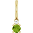 14K Yellow Gold Natural Peridot & .02 CT Natural Diamond Charm/Pendant