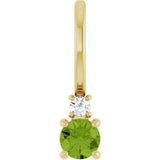 14K Yellow Gold Natural Peridot & .02 CT Natural Diamond Charm/Pendant