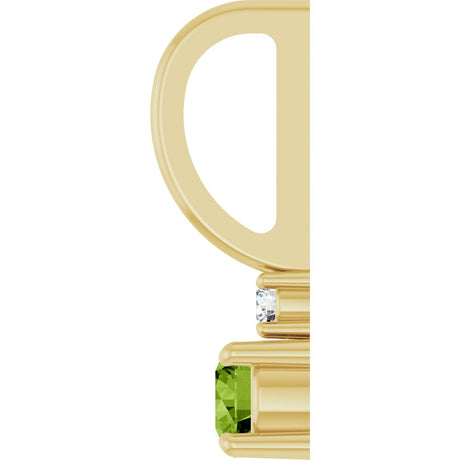 14K Yellow Gold Natural Peridot & .02 CT Natural Diamond Charm/Pendant