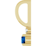 14K Yellow Gold Natural Blue Sapphire & .02 CT Natural Diamond Charm/Pendant