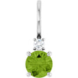 Sterling Silver Natural Peridot & .03 CT Natural Diamond Charm/Pendant