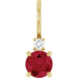 14K Yellow Gold Natural Ruby & .03 CT Natural Diamond Charm/Pendant