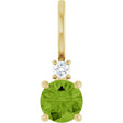 14K Yellow Gold Natural Peridot & .03 CT Natural Diamond Charm/Pendant