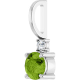 Sterling Silver Natural Peridot & .03 CT Natural Diamond Charm/Pendant
